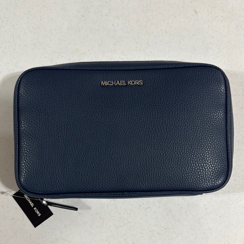 Michael Kors Tech Organizer Navy Blue Travel Bag Full Zip